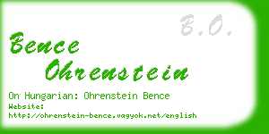 bence ohrenstein business card